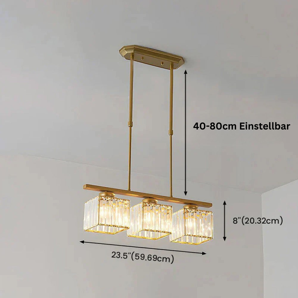 LineaArte: Lampadario Designer in Vetro e Ferro moderno – decorativo e funzionale per soggiorno e sala da pranzo