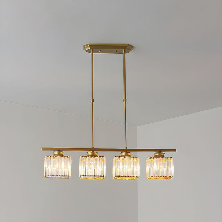 LineaArte: Lampadario Designer in Vetro e Ferro moderno – decorativo e funzionale per soggiorno e sala da pranzo