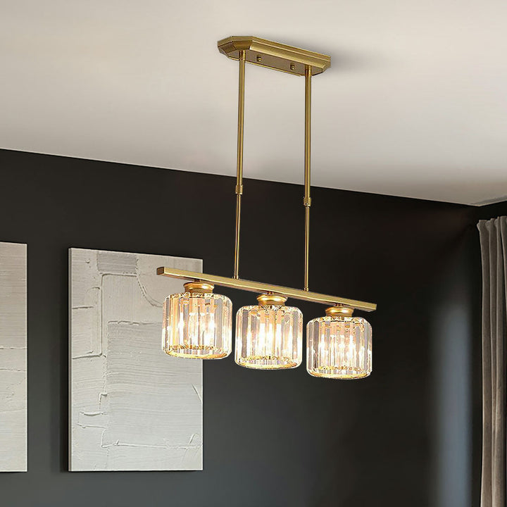 LineaArte: Lampadario Designer in Vetro e Ferro moderno – decorativo e funzionale per soggiorno e sala da pranzo