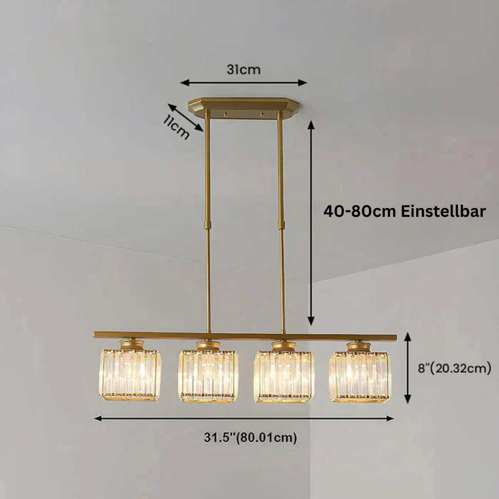 LineaArte: Lampadario Designer in Vetro e Ferro moderno – decorativo e funzionale per soggiorno e sala da pranzo