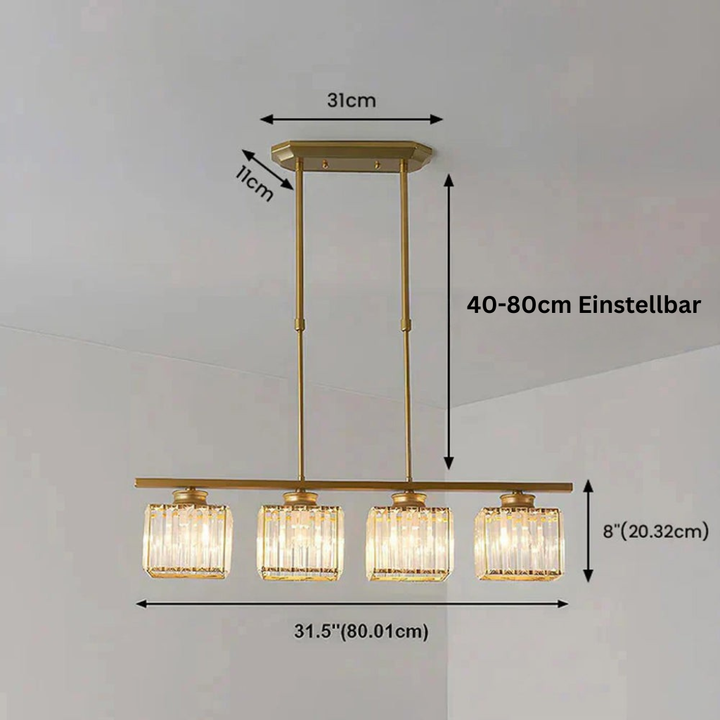 LineaArte: Lampadario Designer in Vetro e Ferro moderno – decorativo e funzionale per soggiorno e sala da pranzo