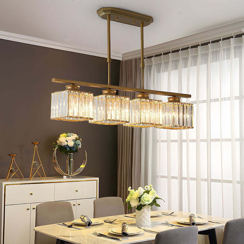 LineaArte: Lampadario Designer in Vetro e Ferro moderno – decorativo e funzionale per soggiorno e sala da pranzo