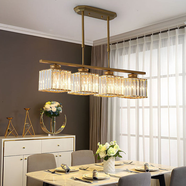 LineaArte: Lampadario Designer in Vetro e Ferro moderno – decorativo e funzionale per soggiorno e sala da pranzo