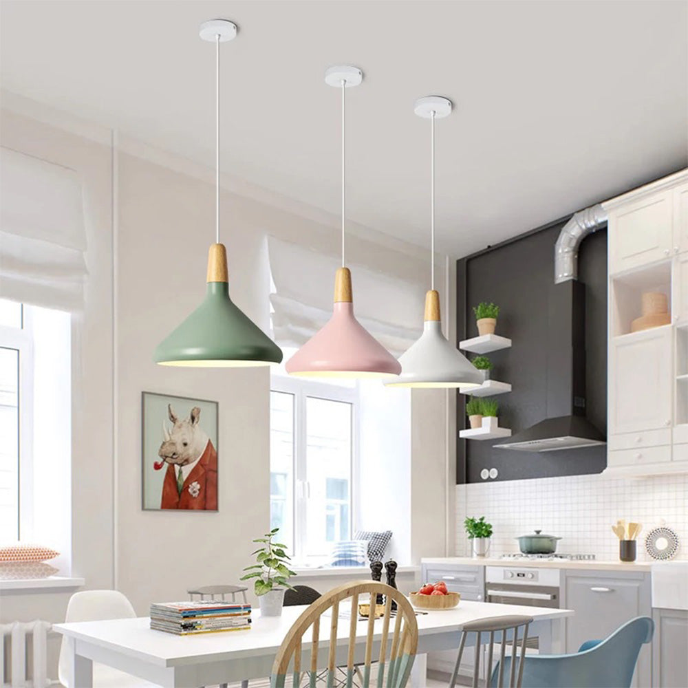 LineaMacaron: Lampada a sospensione creativa in legno moderna – decorativa ed efficiente per sala da pranzo e cucina