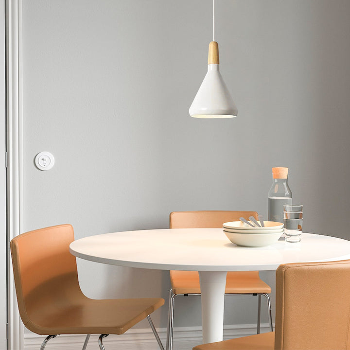 LineaMacaron: Lampada a sospensione creativa in legno moderna – decorativa ed efficiente per sala da pranzo e cucina