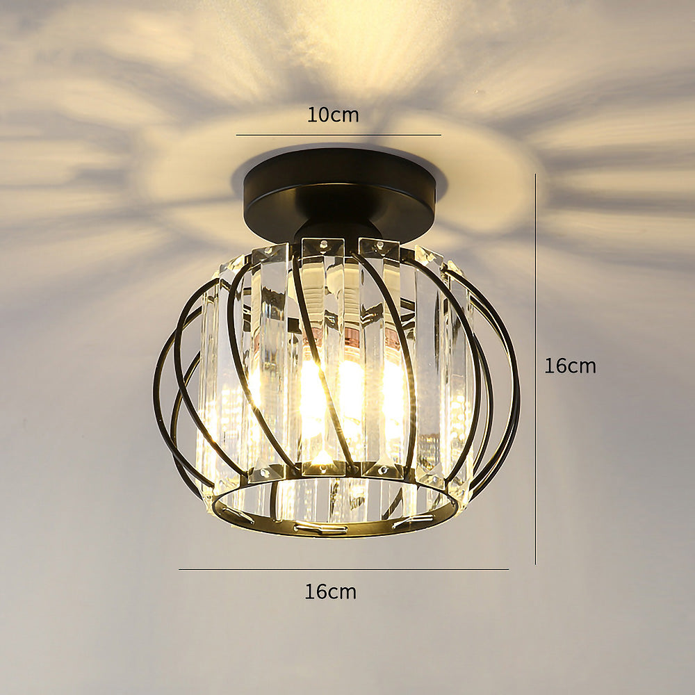 LineaScandi: Lampada da soffitto moderna in vetro con finitura nera – elegante e facile da pulire per corridoio e sala da pranzo
