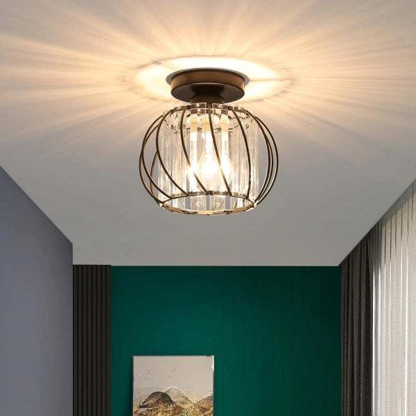 LineaScandi: Lampada da soffitto moderna in vetro con finitura nera – elegante e facile da pulire per corridoio e sala da pranzo