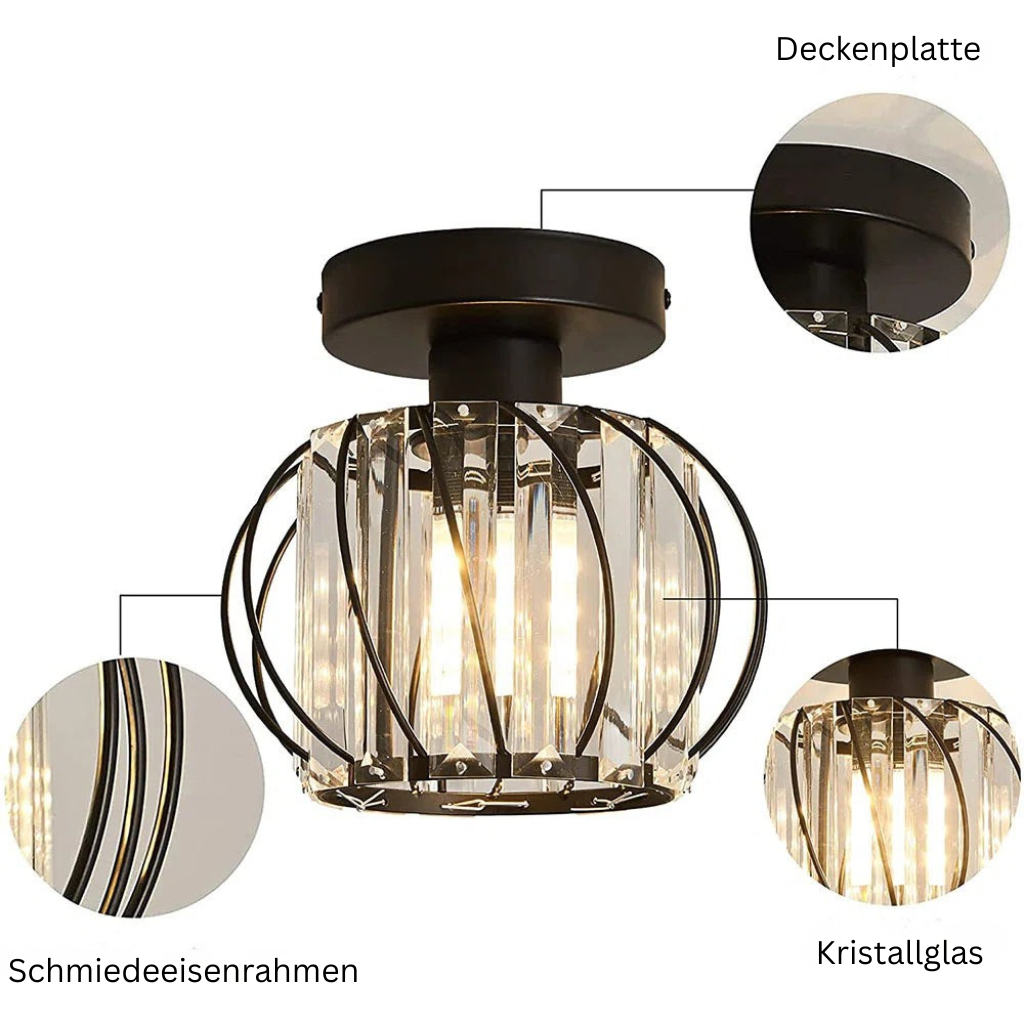 LineaScandi: Lampada da soffitto moderna in vetro con finitura nera – elegante e facile da pulire per corridoio e sala da pranzo