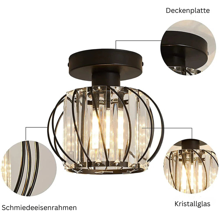 LineaScandi: Lampada da soffitto moderna in vetro con finitura nera – elegante e facile da pulire per corridoio e sala da pranzo
