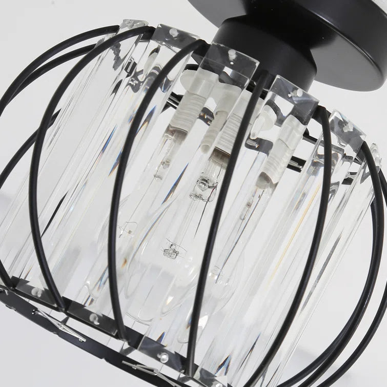 LineaScandi: Lampada da soffitto moderna in vetro con finitura nera – elegante e facile da pulire per corridoio e sala da pranzo