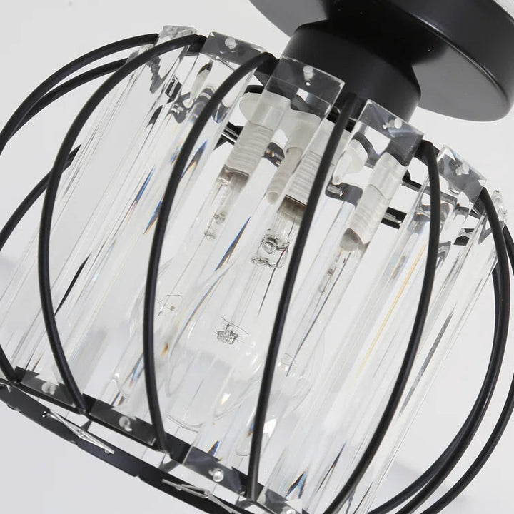 LineaScandi: Lampada da soffitto moderna in vetro con finitura nera – elegante e facile da pulire per corridoio e sala da pranzo