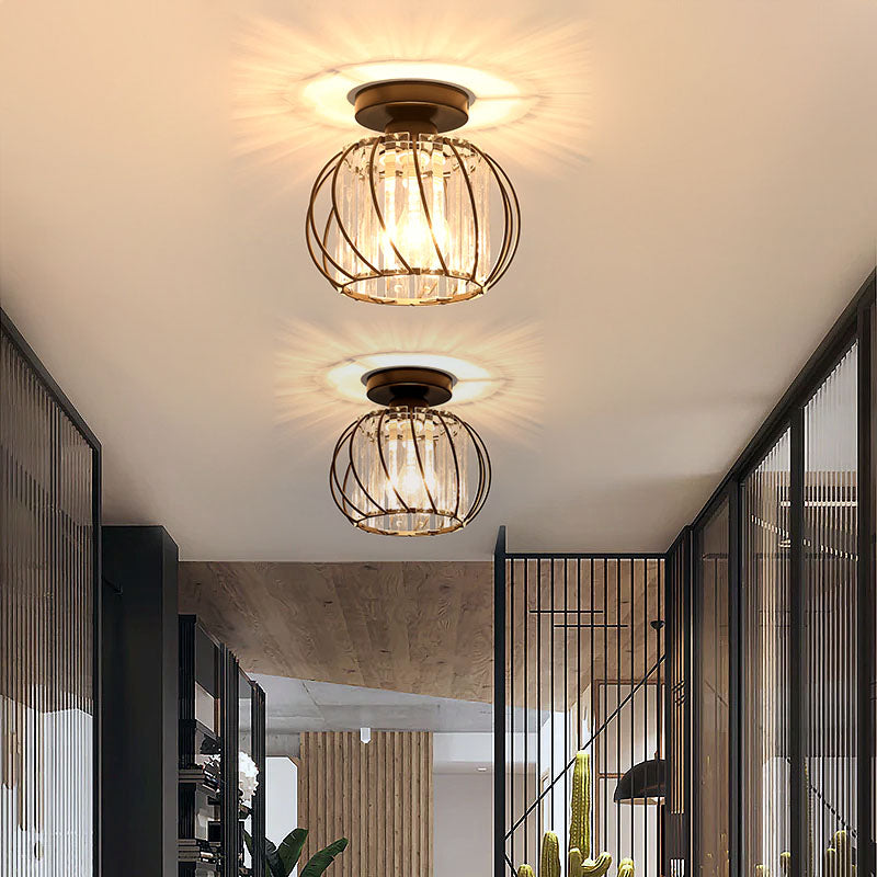 LineaScandi: Lampada da soffitto moderna in vetro con finitura nera – elegante e facile da pulire per corridoio e sala da pranzo