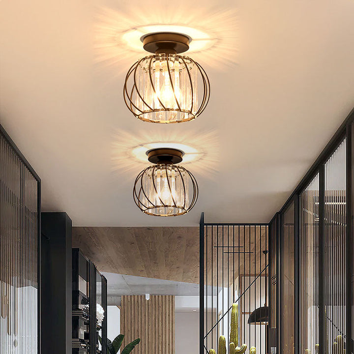 LineaScandi: Lampada da soffitto moderna in vetro con finitura nera – elegante e facile da pulire per corridoio e sala da pranzo