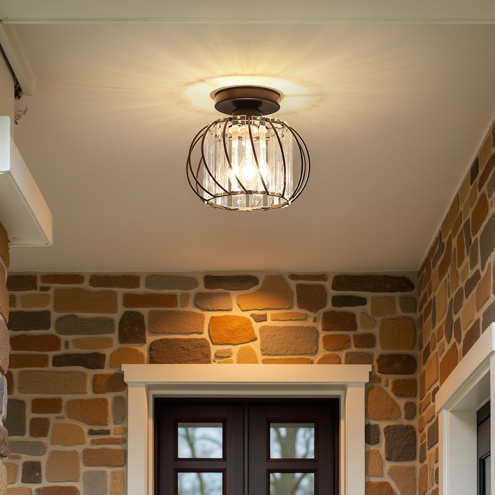 LineaScandi: Lampada da soffitto moderna in vetro con finitura nera – elegante e facile da pulire per corridoio e sala da pranzo