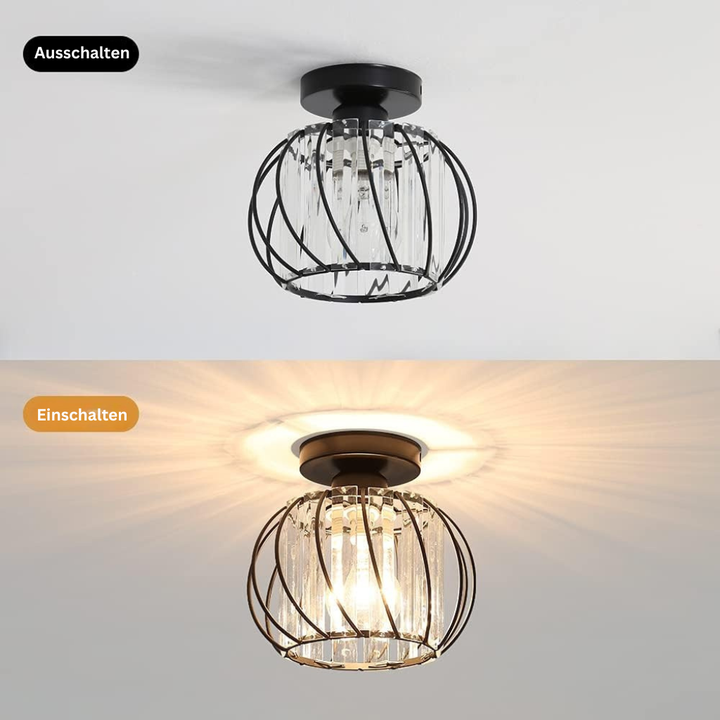 LineaScandi: Lampada da soffitto moderna in vetro con finitura nera – elegante e facile da pulire per corridoio e sala da pranzo