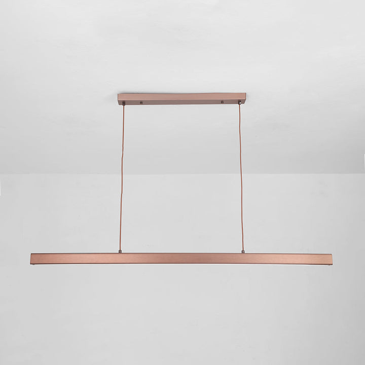 Linearéa: Moderna Lampada a Sospensione LED – Lampada in Metallo Lineare Nera e Marrone per Sala da Pranzo e Soggiorno