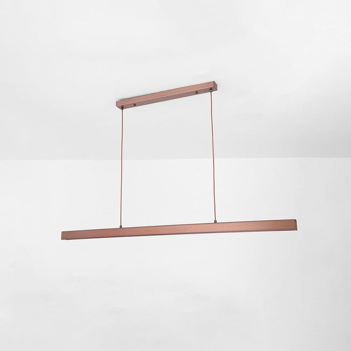 Linearéa: Moderna Lampada a Sospensione LED – Lampada in Metallo Lineare Nera e Marrone per Sala da Pranzo e Soggiorno