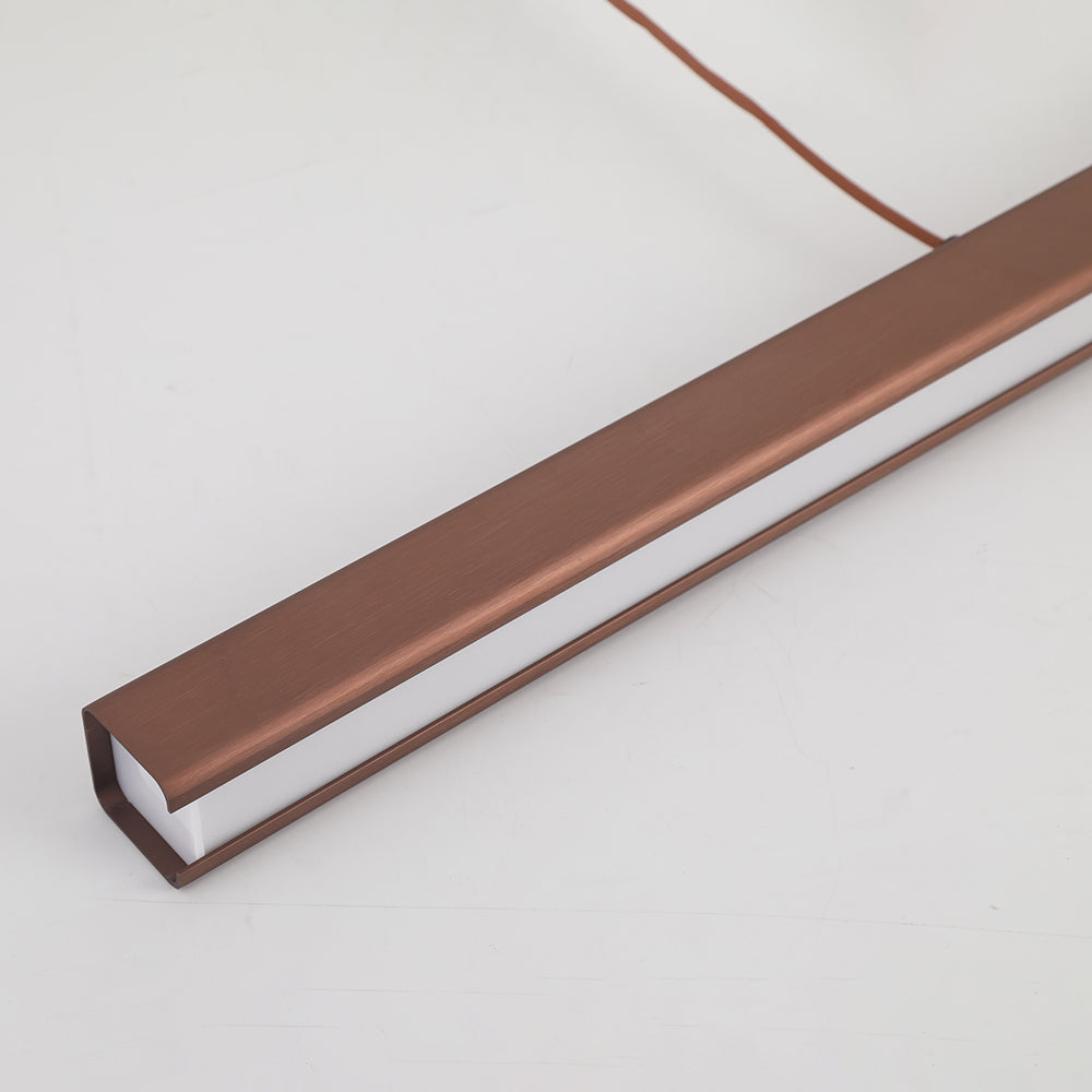 Linearéa: Moderna Lampada a Sospensione LED – Lampada in Metallo Lineare Nera e Marrone per Sala da Pranzo e Soggiorno