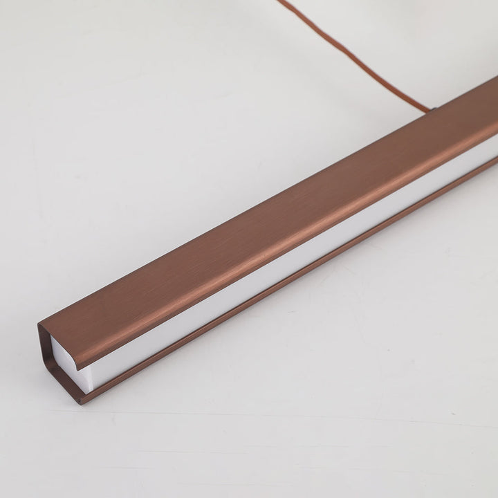 Linearéa: Moderna Lampada a Sospensione LED – Lampada in Metallo Lineare Nera e Marrone per Sala da Pranzo e Soggiorno