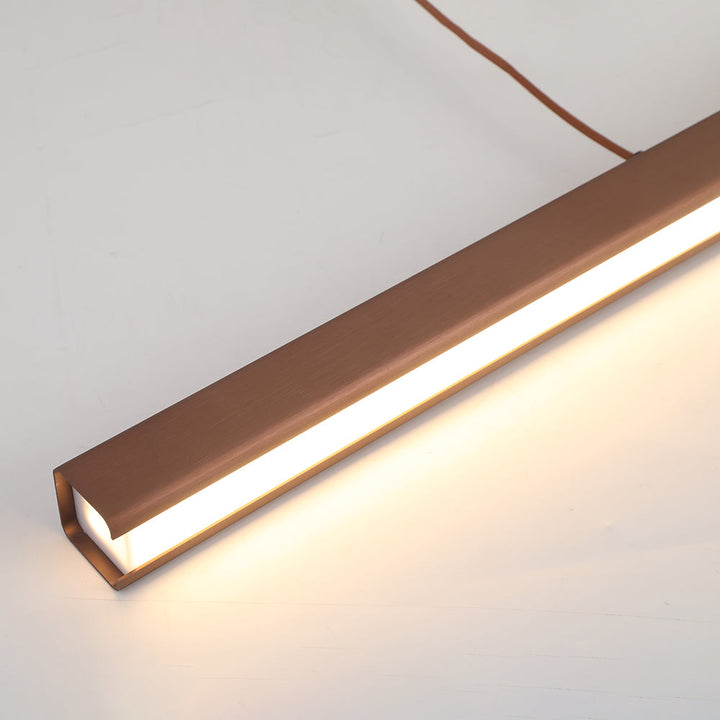 Linearéa: Moderna Lampada a Sospensione LED – Lampada in Metallo Lineare Nera e Marrone per Sala da Pranzo e Soggiorno
