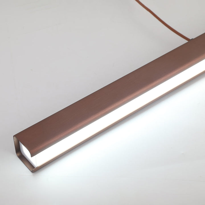 Linearéa: Moderna Lampada a Sospensione LED – Lampada in Metallo Lineare Nera e Marrone per Sala da Pranzo e Soggiorno