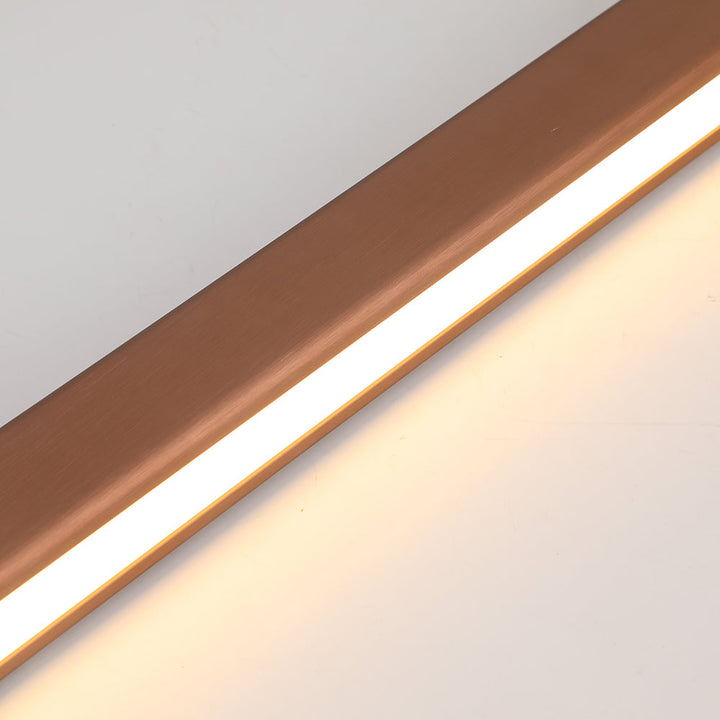 Linearéa: Moderna Lampada a Sospensione LED – Lampada in Metallo Lineare Nera e Marrone per Sala da Pranzo e Soggiorno