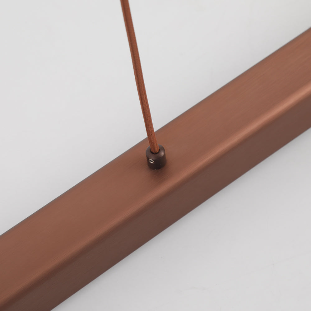 Linearéa: Moderna Lampada a Sospensione LED – Lampada in Metallo Lineare Nera e Marrone per Sala da Pranzo e Soggiorno