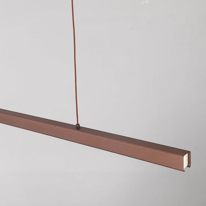 Linearéa: Moderna Lampada a Sospensione LED – Lampada in Metallo Lineare Nera e Marrone per Sala da Pranzo e Soggiorno