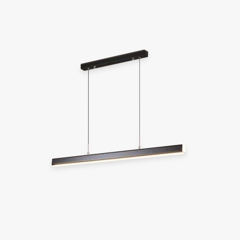 Linearéa: Moderna Lampada a Sospensione LED – Lampada in Metallo Lineare Nera e Marrone per Sala da Pranzo e Soggiorno