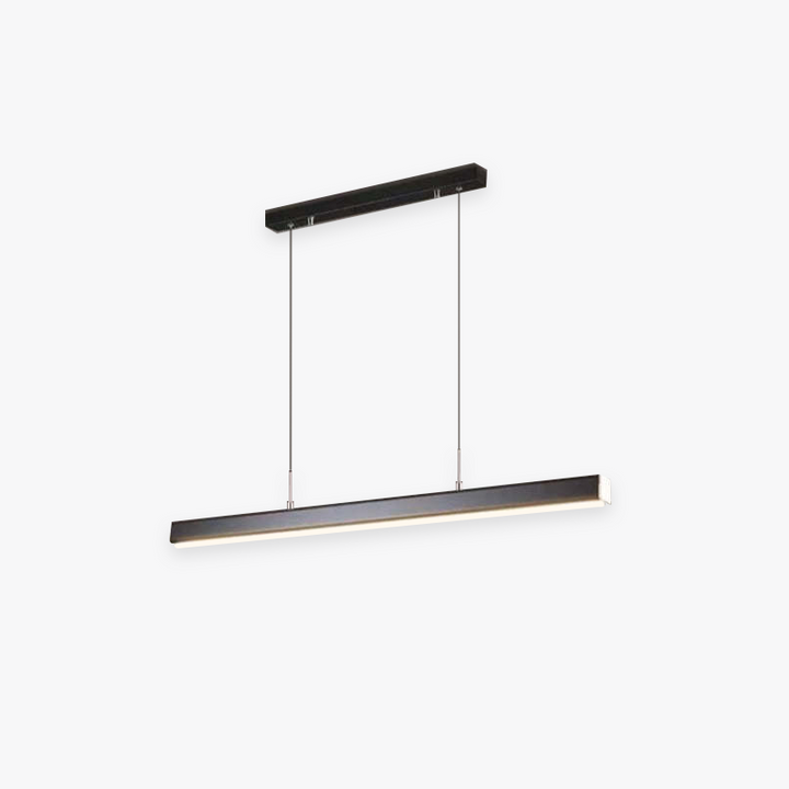 Linearéa: Moderna Lampada a Sospensione LED – Lampada in Metallo Lineare Nera e Marrone per Sala da Pranzo e Soggiorno