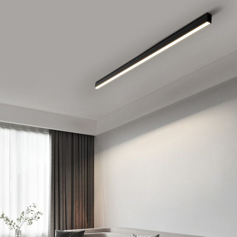 Linearo: Moderna lampada a soffitto LED – Lampada in metallo lineare nera per soggiorno e camera da letto
