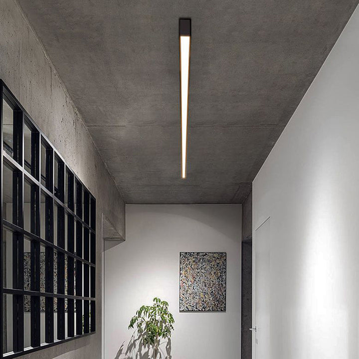 Linearo: Moderna lampada a soffitto LED – Lampada in metallo lineare nera per soggiorno e camera da letto