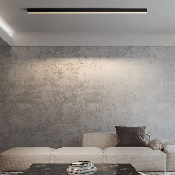 Linearo: Moderna lampada a soffitto LED – Lampada in metallo lineare nera per soggiorno e camera da letto