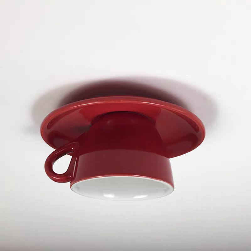 Liora: Lampada da soffitto in ceramica a forma di tazza – per camere da letto e soggiorni