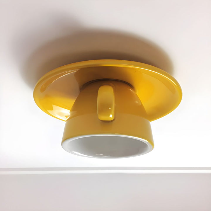 Liora: Lampada da soffitto in ceramica a forma di tazza – per camere da letto e soggiorni