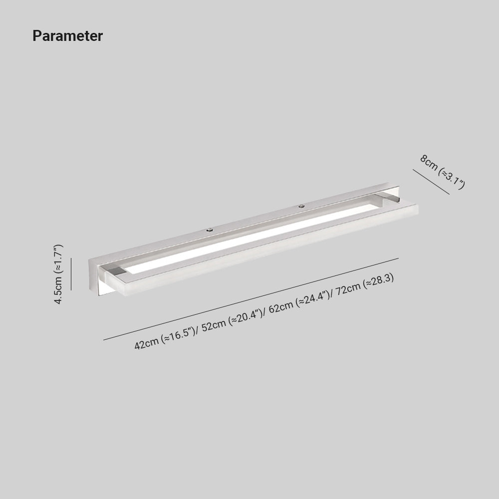 Liora Applique LED con Frontale a Specchio Rettangolare – Luce Moderna per Camera da Letto e Bagno