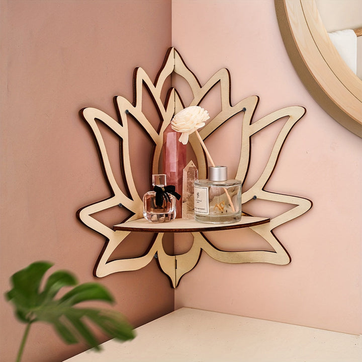 LotusForm: Mensola a muro moderna – stabile, elegante e sospesa in design floreale per ufficio e casa