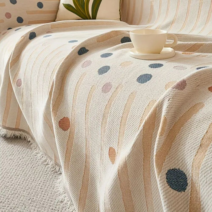 LuftBlüte: Copridivano in design Chenille-Boho con struttura decorativa e comfort accogliente – per divano e soggiorno