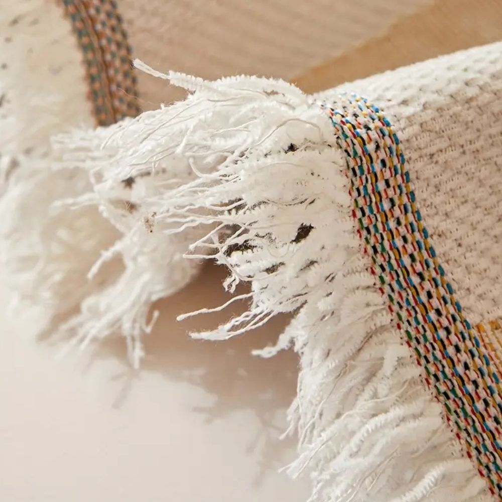 LuftBlüte: Copridivano in design Chenille-Boho con struttura decorativa e comfort accogliente – per divano e soggiorno
