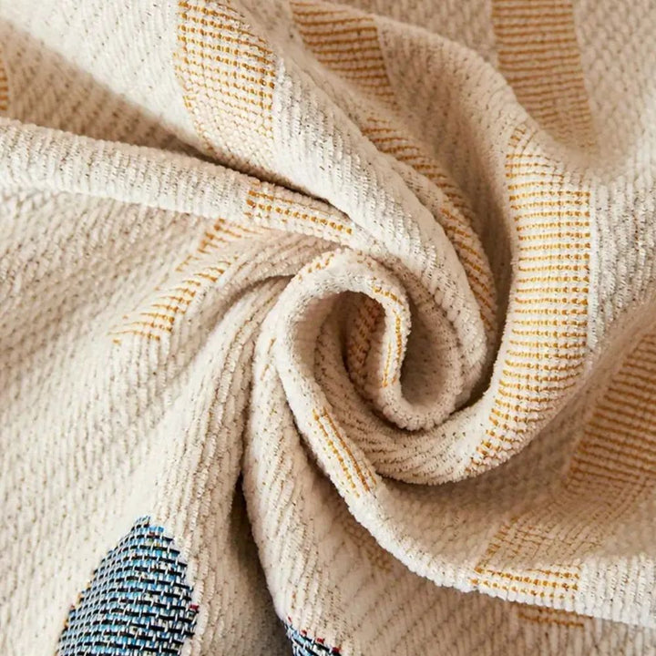 LuftBlüte: Copridivano in design Chenille-Boho con struttura decorativa e comfort accogliente – per divano e soggiorno