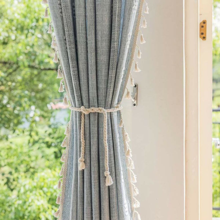 LuftigerCharme: tende semi-trasparenti in stile rigato con frange – decorative e facili da curare per gli ambienti abitativi