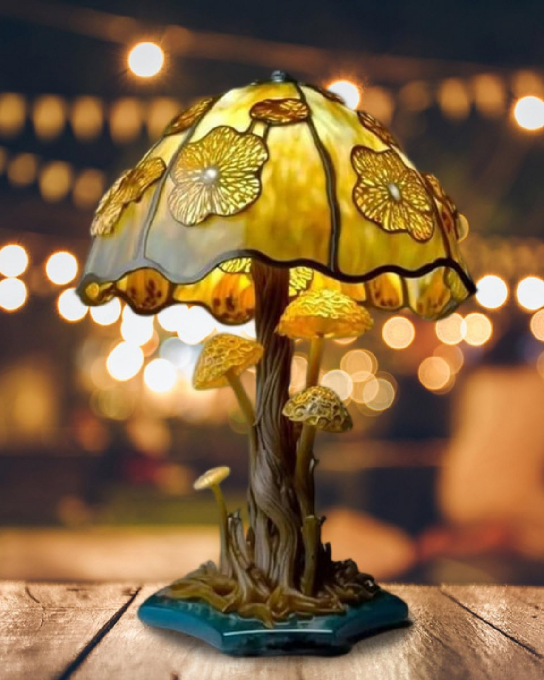 LumaPilz: Lampada da tavolo di design in resina con forma di fungo e illuminazione ambientale – per soggiorno e camera da letto