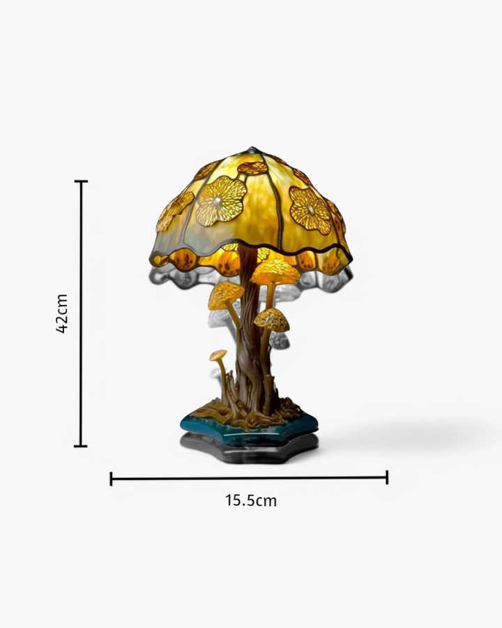 LumaPilz: Lampada da tavolo di design in resina con forma di fungo e illuminazione ambientale – per soggiorno e camera da letto