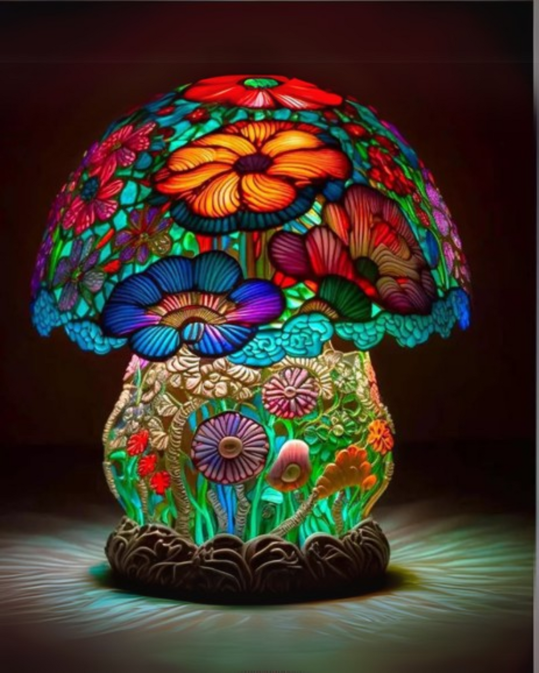 LumaPilz: Lampada da tavolo di design in resina con forma di fungo e illuminazione ambientale – per soggiorno e camera da letto