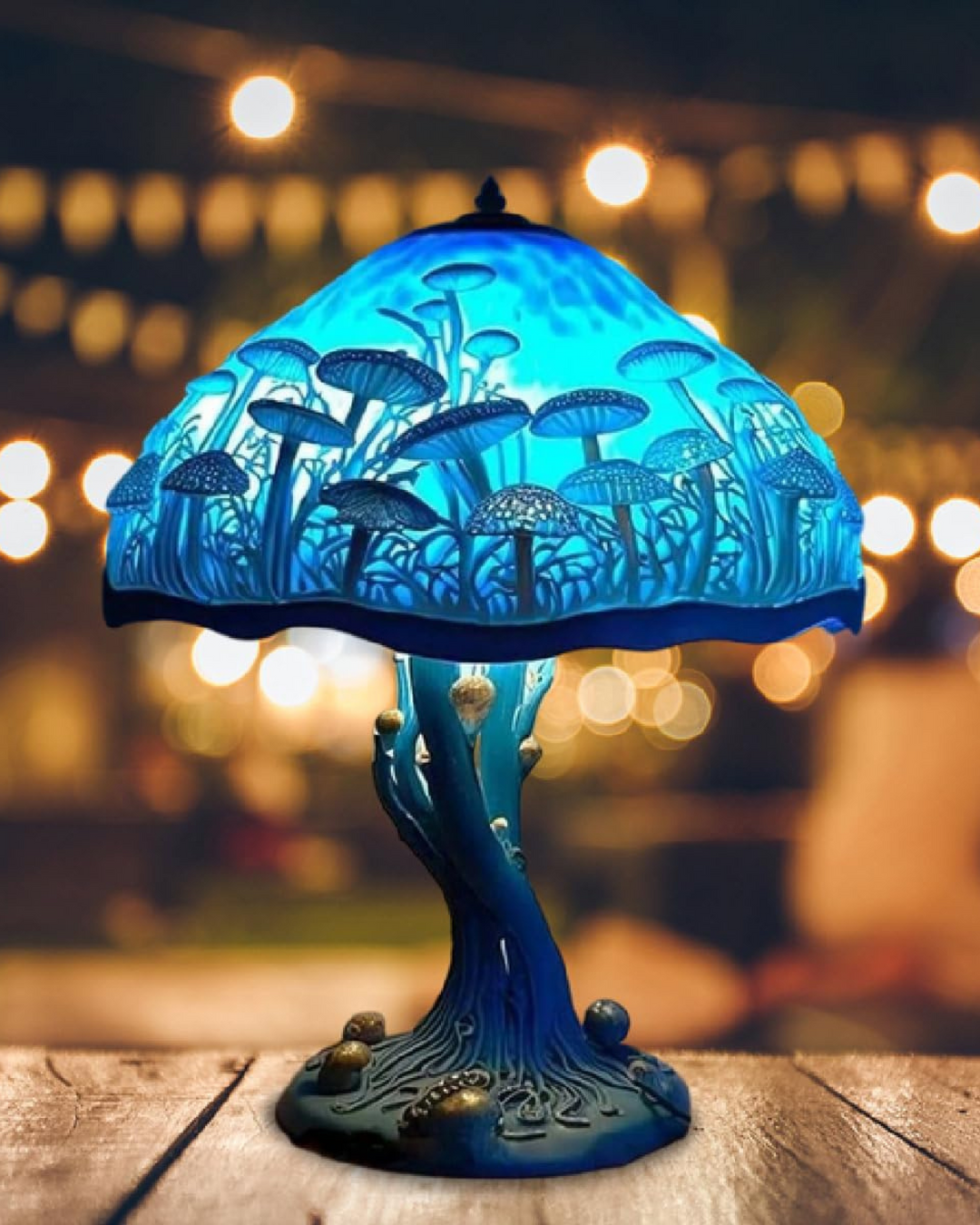 LumaPilz: Lampada da tavolo di design in resina con forma di fungo e illuminazione ambientale – per soggiorno e camera da letto