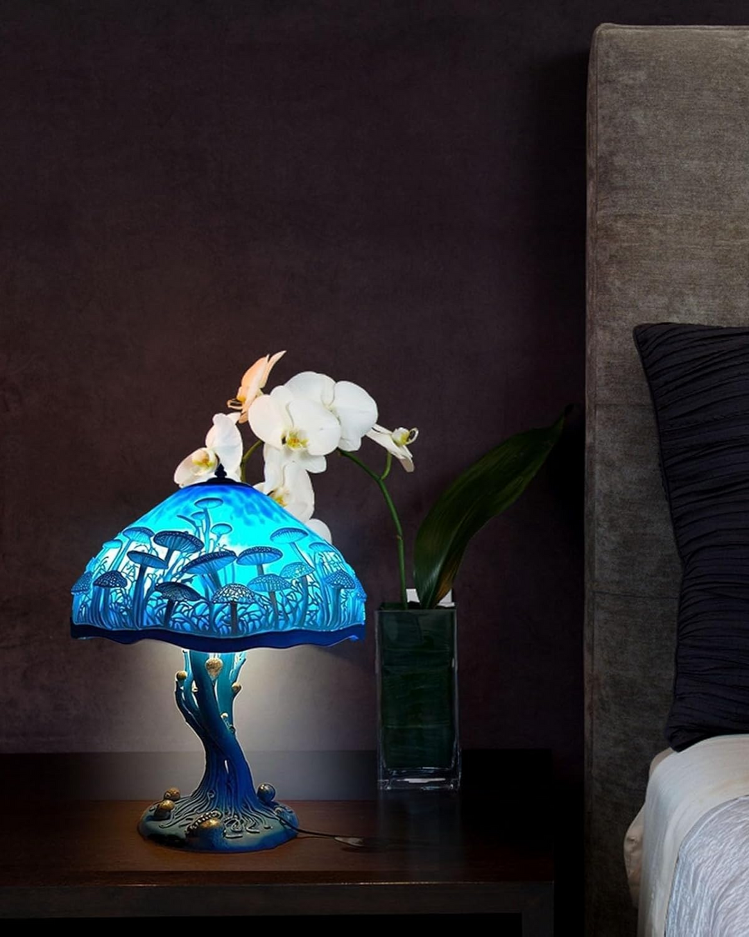 LumaPilz: Lampada da tavolo di design in resina con forma di fungo e illuminazione ambientale – per soggiorno e camera da letto