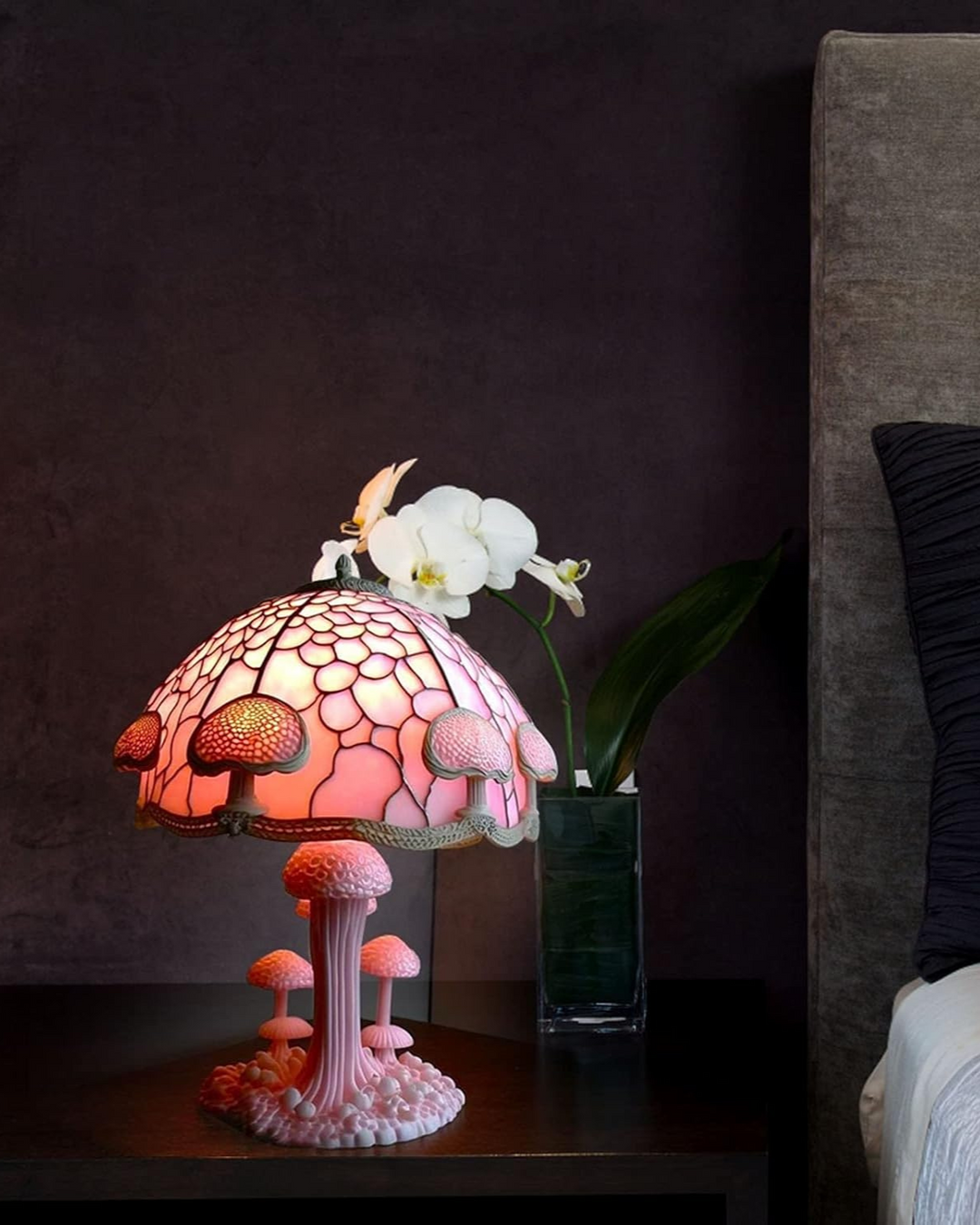 LumaPilz: Lampada da tavolo di design in resina con forma di fungo e illuminazione ambientale – per soggiorno e camera da letto