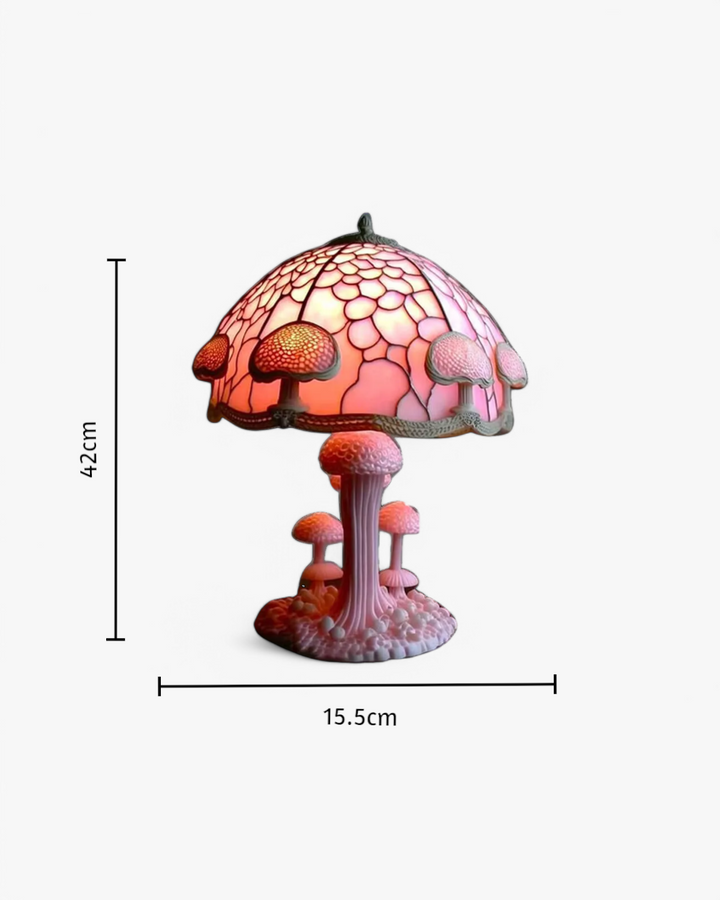 LumaPilz: Lampada da tavolo di design in resina con forma di fungo e illuminazione ambientale – per soggiorno e camera da letto