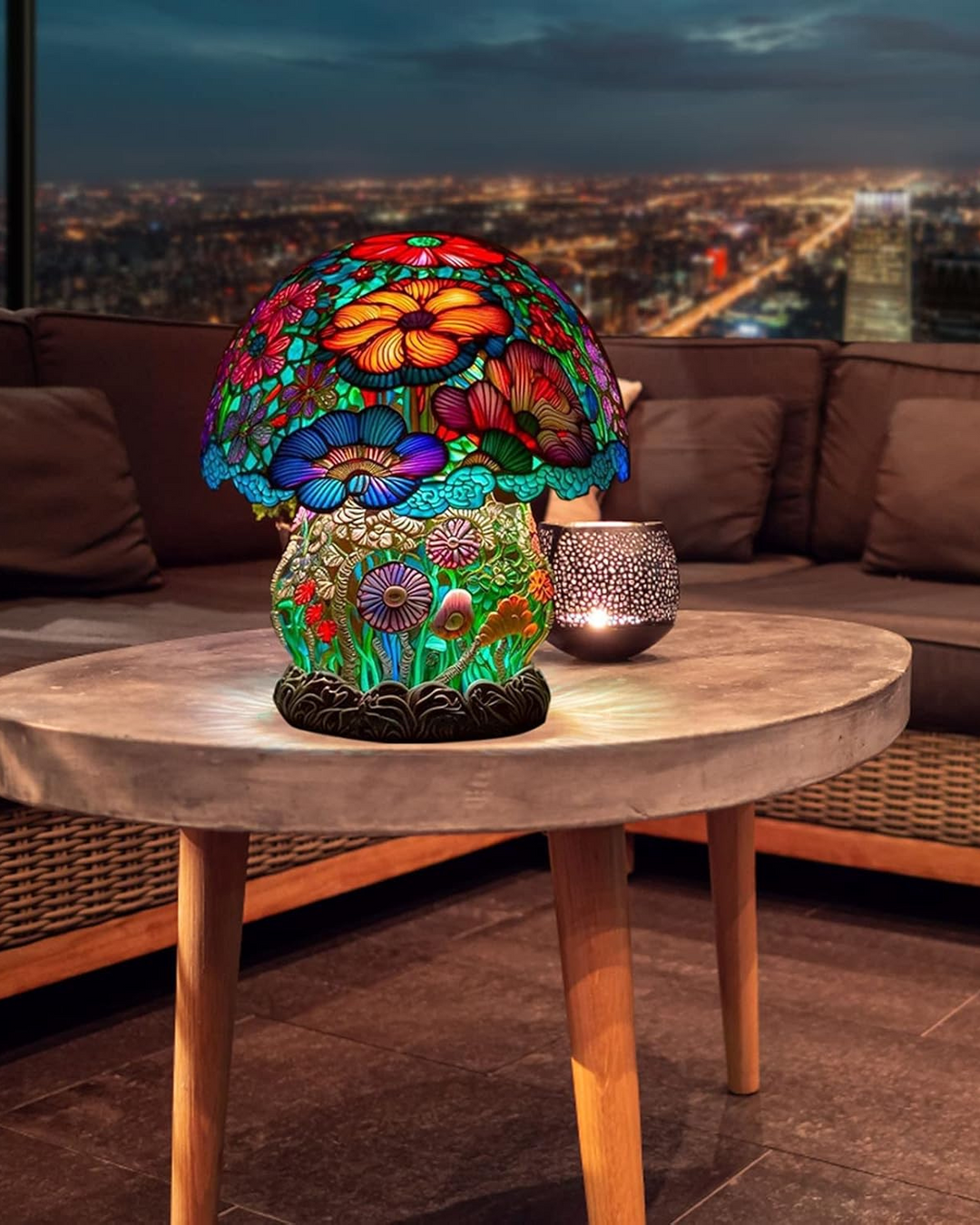 LumaPilz: Lampada da tavolo di design in resina con forma di fungo e illuminazione ambientale – per soggiorno e camera da letto