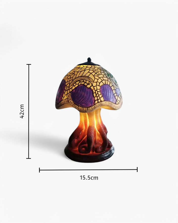 LumaPilz: Lampada da tavolo di design in resina con forma di fungo e illuminazione ambientale – per soggiorno e camera da letto